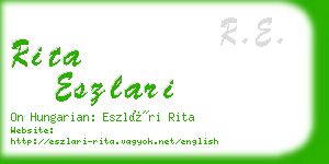 rita eszlari business card